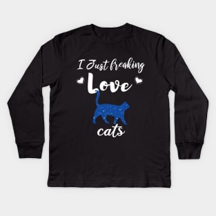 I Just Freaking Love Cats Kids Long Sleeve T-Shirt